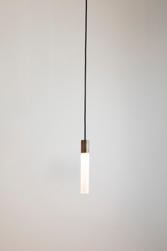 OXOSTSUSSET2 spot suspension - tube glass (black cable) old bronze