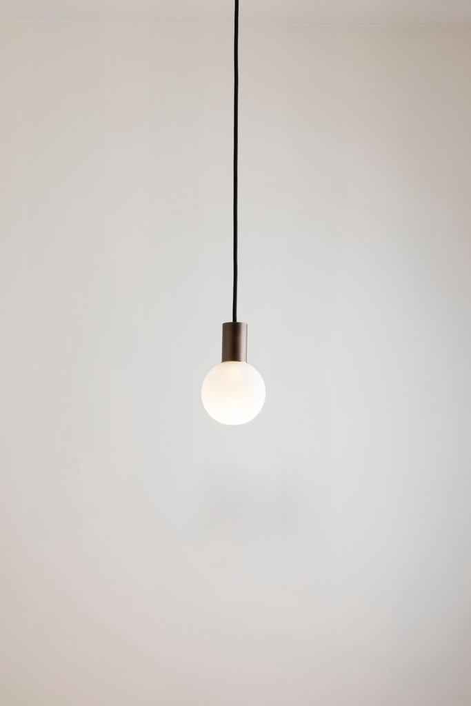 [15103LIN] OXOSTSUSSET3LIN suspension spot - verre rond (câble en lin) bronze ancien
