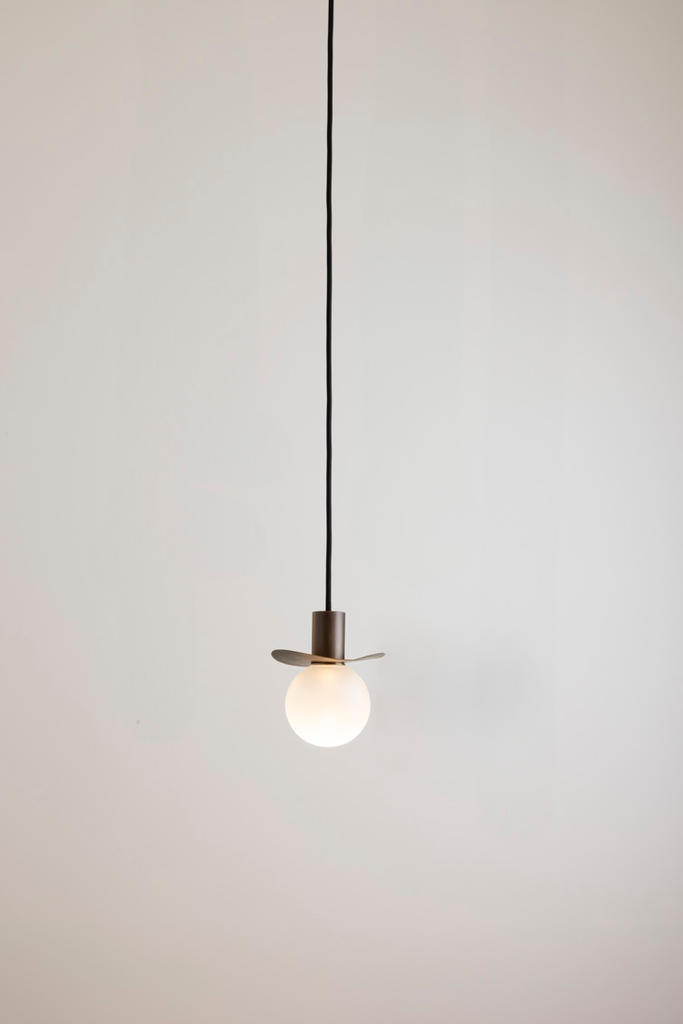 OXOSTSUSSET6LIN spot suspension - lido disk - round glass (linen cable) old bronze