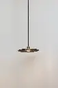 OXOSTSUSSET10LIN spot suspension - walnut disk (linen cable) old bronze