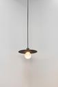 OXOSTSUSSET12LIN spot suspension - walnut disk - round glass (linen cable) old bronze