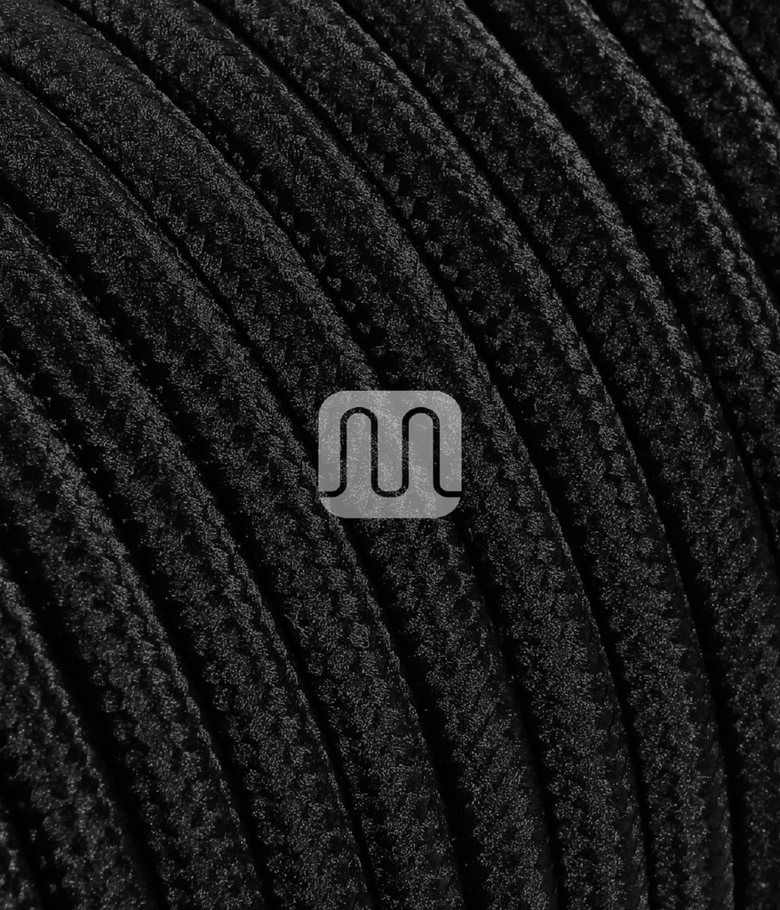 Cable Black Fabric per meter CA01BK