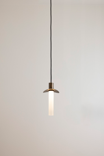 [15105] OXOSTSUSSET5 spot suspension - lido disk - tube glass (led driver included) old bronze