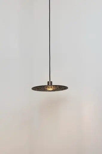 [15110] OXOSTSUSSET10 spot suspension - walnut disk (led driver included) old bronze